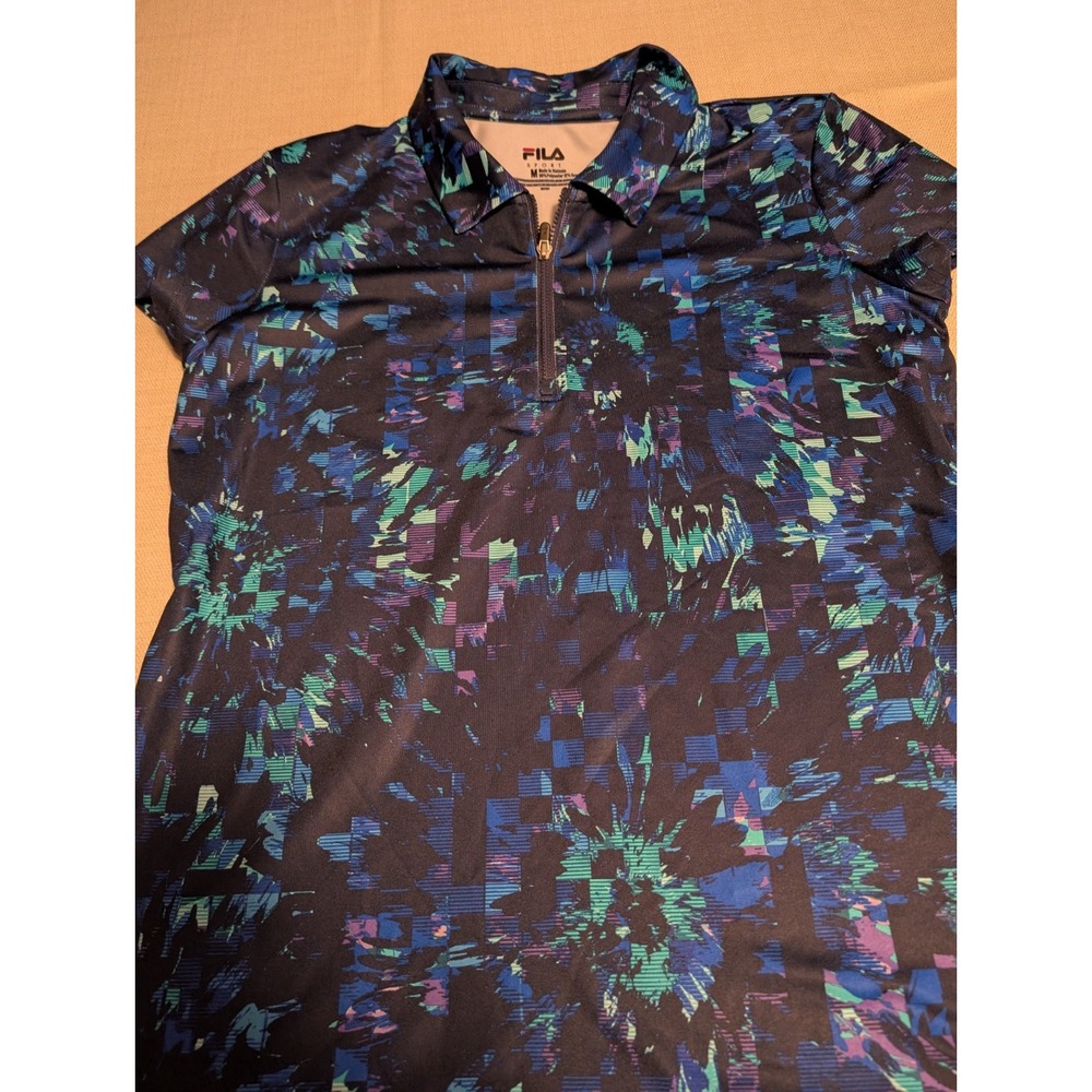 Women's FILA Golf Shirt Size M Geometric Design
